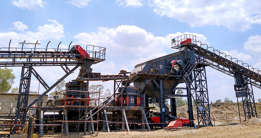 福建時產400噸玄武巖破碎生產客戶現場